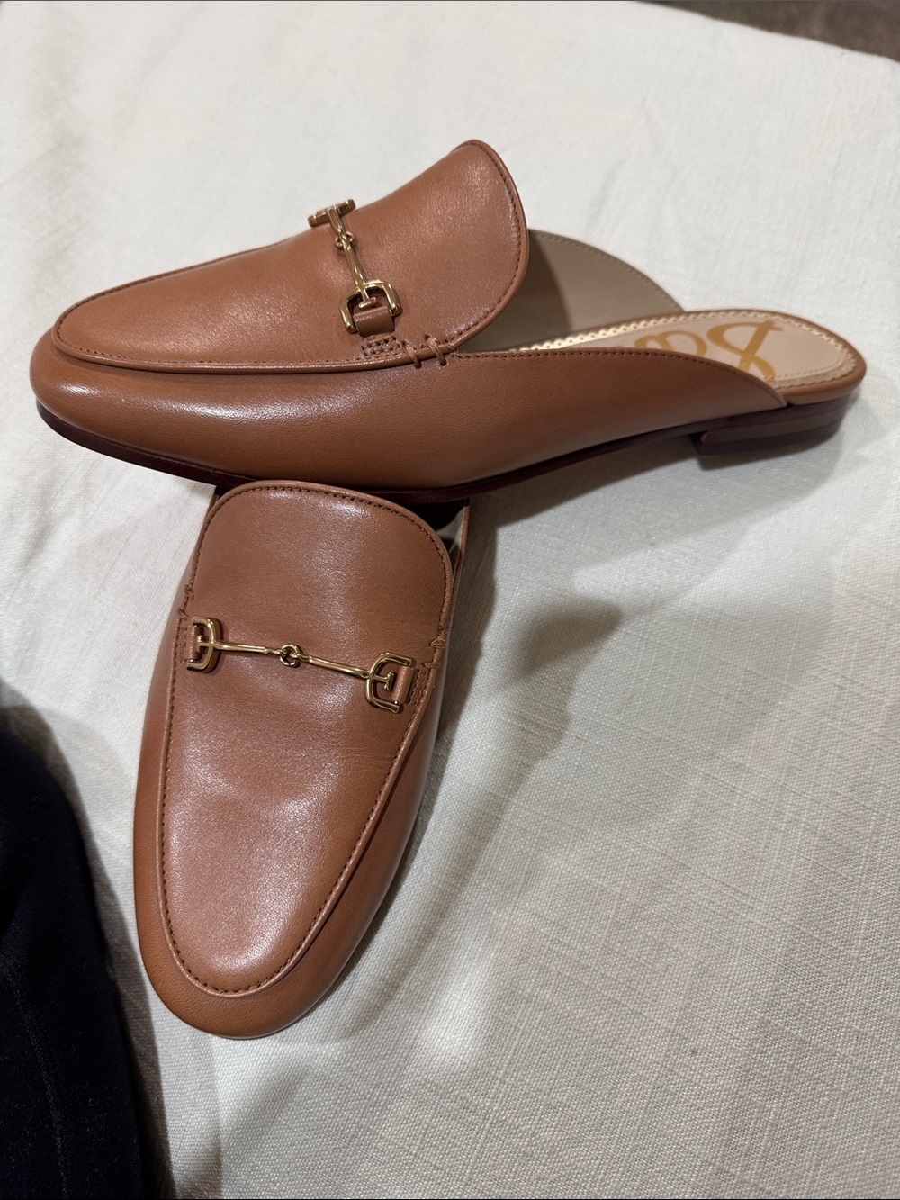 Sam Edelman Tan Leather Horsebit Backless Loafers - Picture 4 of 4